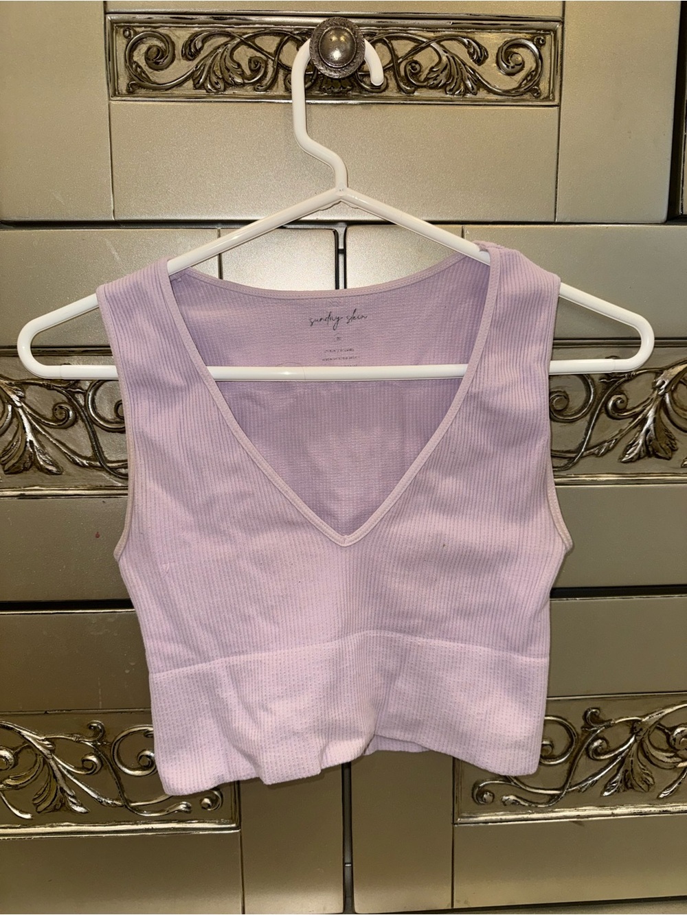 American Threads Lavender Purple Ribbed Tank Top